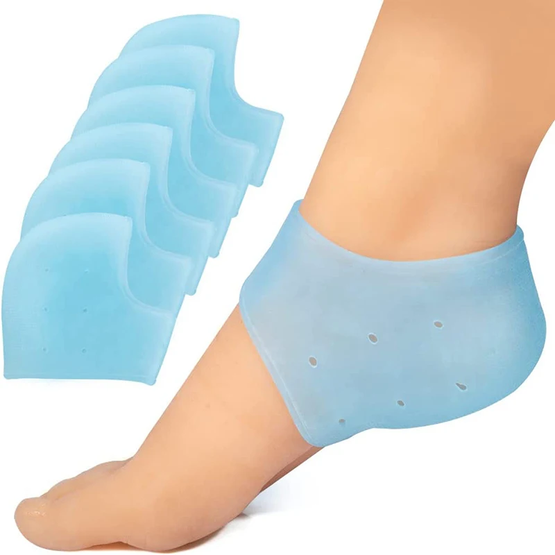 2Pcs Silicone Feet Care Socks Moisturizing Gel Heel Thin Socks with Hole Cracked Foot Skin Care Protectors Lace Heel Cover 2pcs rl 054 50ml empty plastic bottle phone repair squeeze bottle for alcohol soldering flux rosin dispenser with needle tool