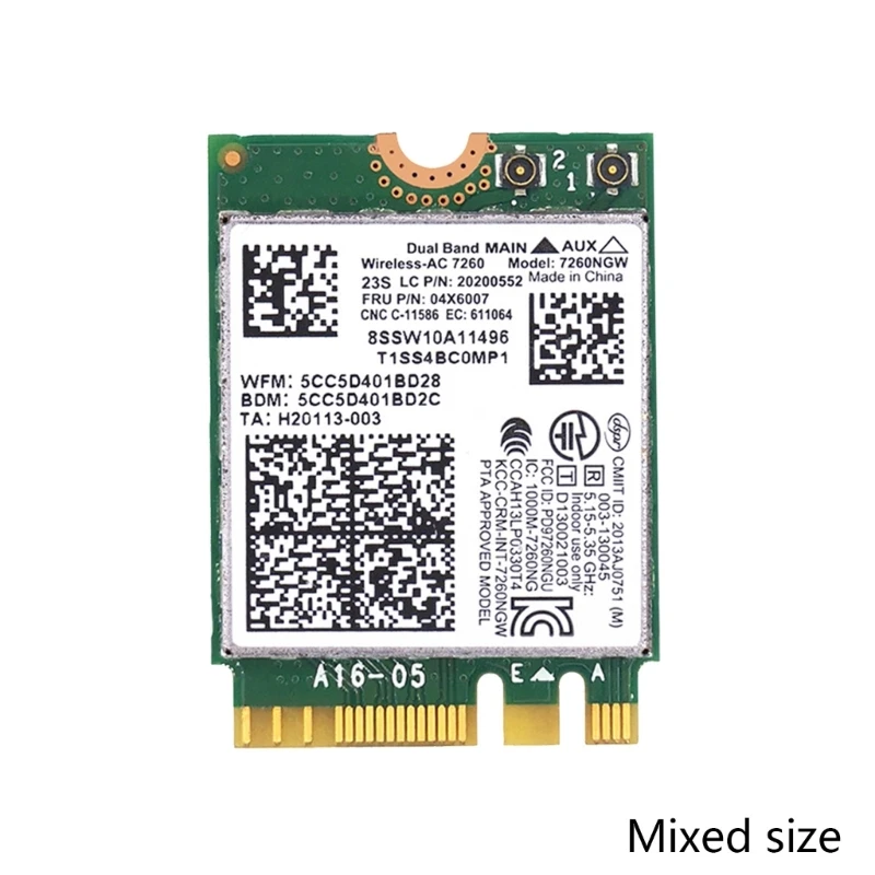무선 AC7260 7260NGW 1200M 듀얼 밴드 Wifi BT4.0 네트워크 카드 T440 X240 B40 B50 Y40 Y70 Y50 FRU 04X6007
