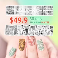 KADS 50pcs Nail Art Stamp Plates Set Stamping Template Kit Flowers Leaves Lace Image Stamp Plate Manicuring DIY Printing Tools 2