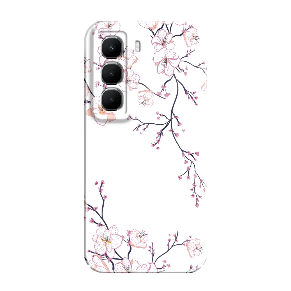 Elegant Fallen Plum Blossoms Phone Case - Artistic Hard Cover Design