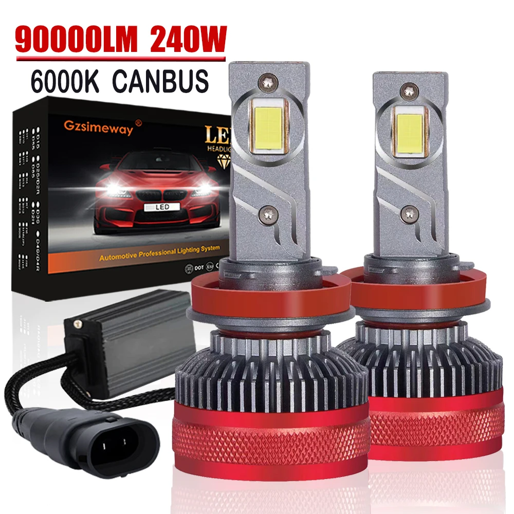 

2PCS 240W Car Light H7 H11 LED Bulb Canbus H1 H4 H8 H9 9005 HB3 HB4 9006 9012 HIR2 LED Headlight 90000LM 6000K Auto Fog Lamp 12V