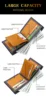 New Simple Stripe Embossing Leather Wallet Three-fold Leather Multiple Card Slots Card Holder Coin Wallet 4