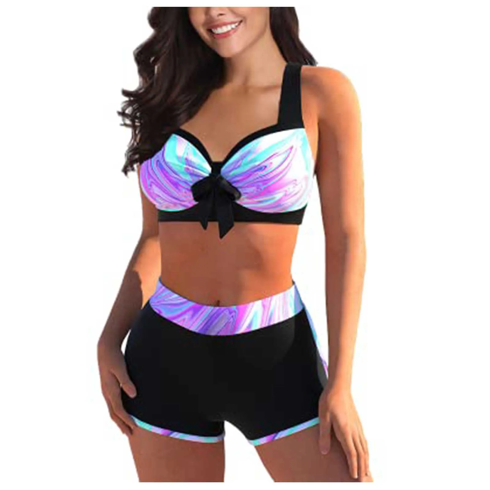

Sexy Bikini Set mid Waist Swimwear Women Push Up Swimsuit Female Swimming Bathing Suit Print 2 Pieces Beach Wear Swimsuits