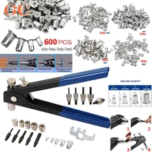 

Threaded Rivet Nut Kit Mixed Zinc Plated Carbon Steel Rivet Nut Gun Set M3 M4 M5 M6 M8 pliers