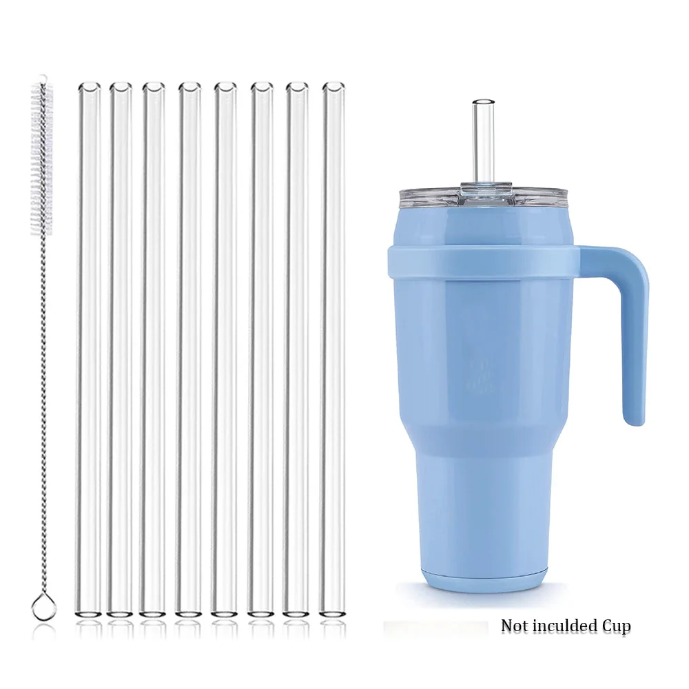 Reusable Silicone Clear Straws 11.81 Inch Tumbler Straws Cleaning