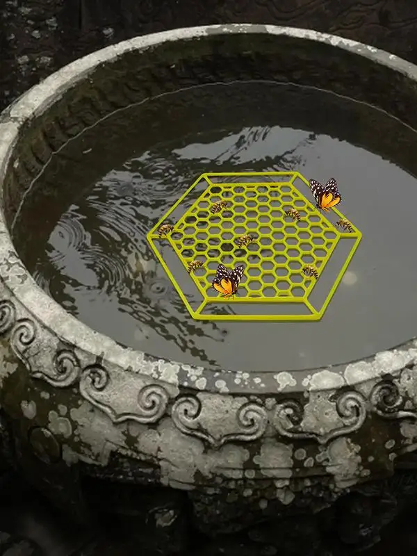 Bee Waterer Appealing Hexagonal Type Floating Bee Island ABS innovative Insect Catching Cup Drinking Cup For Ourdoor