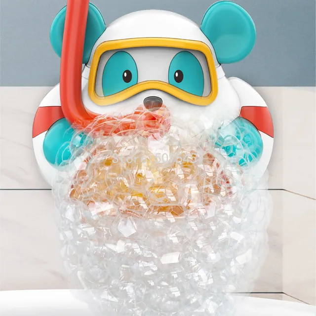 Baby Bath Toys Bubble Machine Crab Bear Duck Music Kids Bath Toy Bathtub Soap Automatic Bubble Maker Baby Bathroom Toys for Kid 2