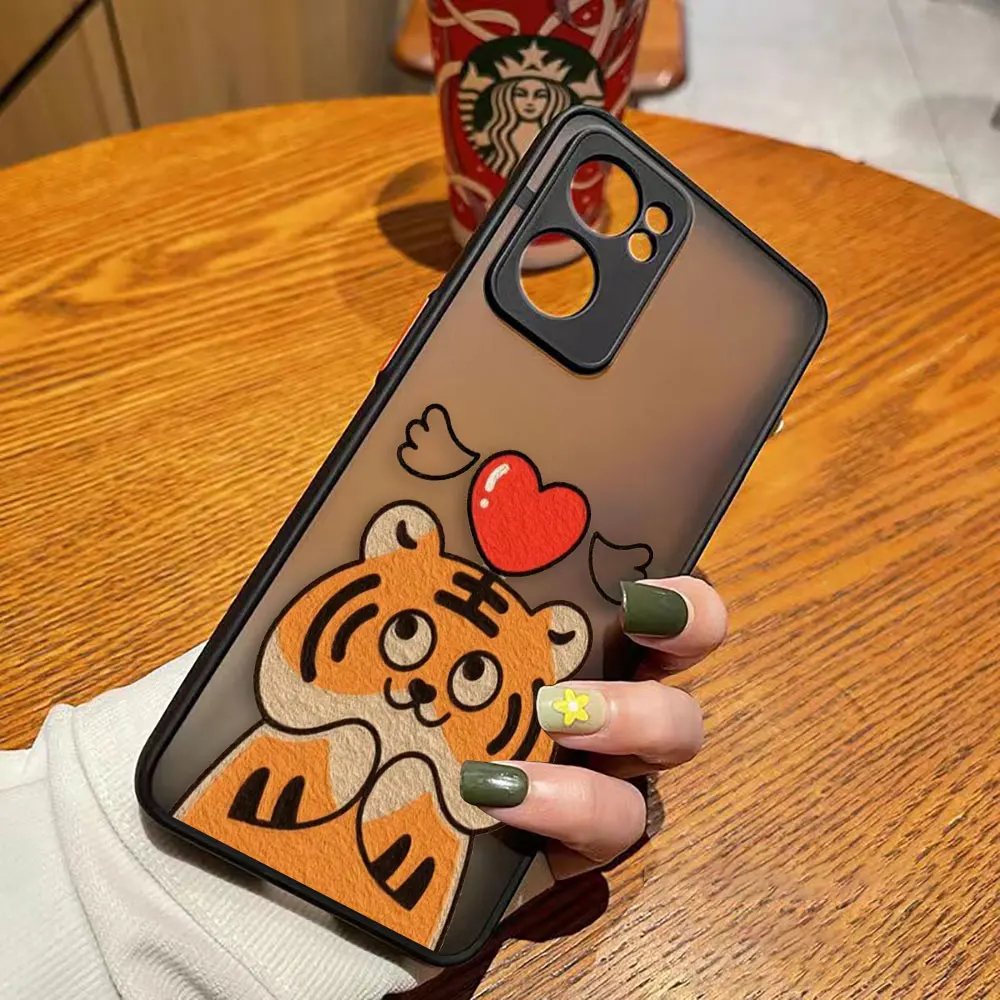 thumbnail image 1 of Funda de teléfono mate para OPPO RENO 8 8T 7Z 7 6Z 6 5 4 3 PRO PLUS 4G 5G Edge Funda rígida Funda Coque Capa Shell lindo pequeño tigre, 1 of 5