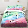 Anime Powerpuff Cute Grils Cartoon Bedding Set Duvet Cover Bed Set Quilt Cover Pillowcase Comforter king Queen Size Boys Adult 4