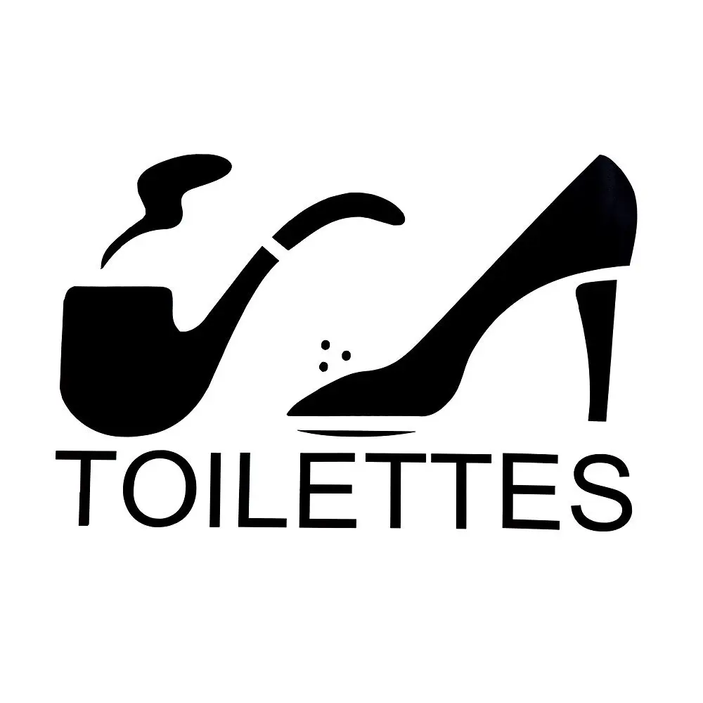 French Version Funny Toilet Entrance Sign Vinyl Wall Sticker Decals Salle de bains, Toilettes Letter Decals France Home Decor