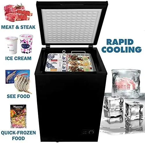 3.5 Cubic Feet Chest Freezer with Removable Basket, from 6.8℉ to -4℉ Free Standing Compact Fridge Freezer for Home/Kitc 6
