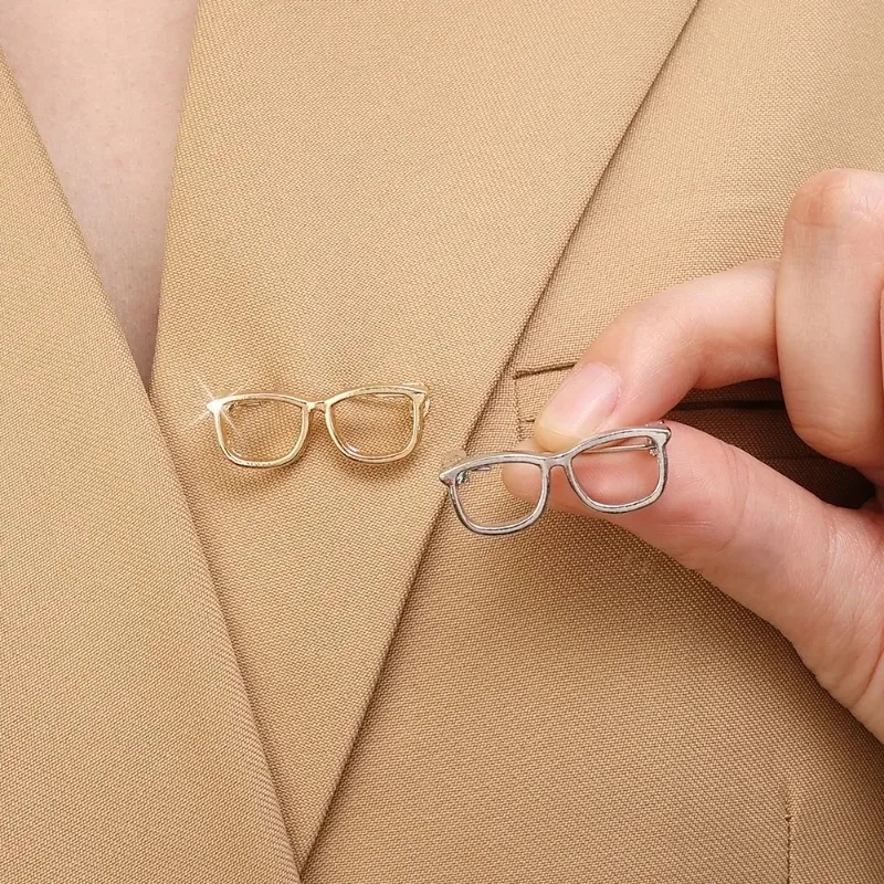 1/10Pcs High-end Suit Brooch Hollow Out Glasses Brooch Pin Ins Trendy Personality Funny Collar Pin Accessories Buckles Wholesale