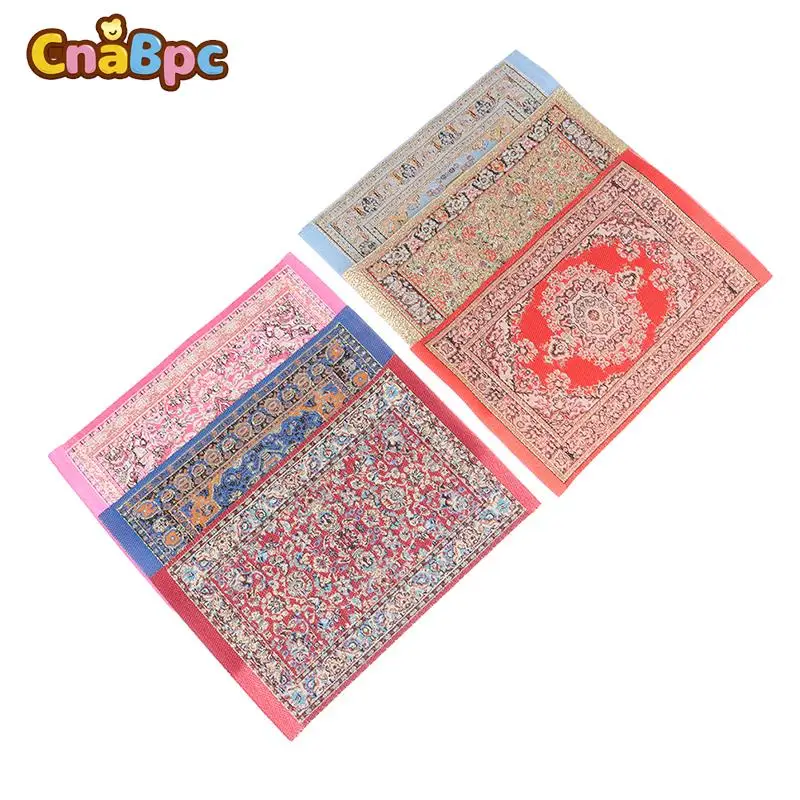

1Pc 1:12 Dollhouse Miniature Floor Rug Mat Turkish Woven Cover Carpet Model Doll House Bedroom Living Room Decor Accessories