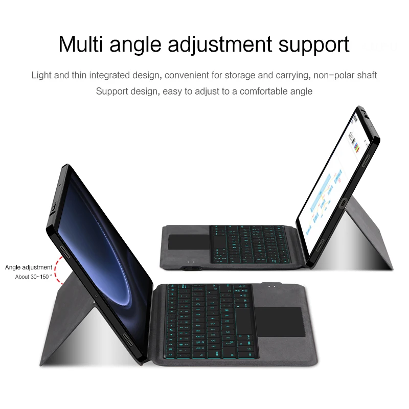 Capa Protetora do Teclado Smart Folio Retroiluminação Mágica Toque do Teclado Apto para Samsung Galaxy Tab s9 fe 10.9 Sm-x510 X516 X516b 2023 - Imagem 6