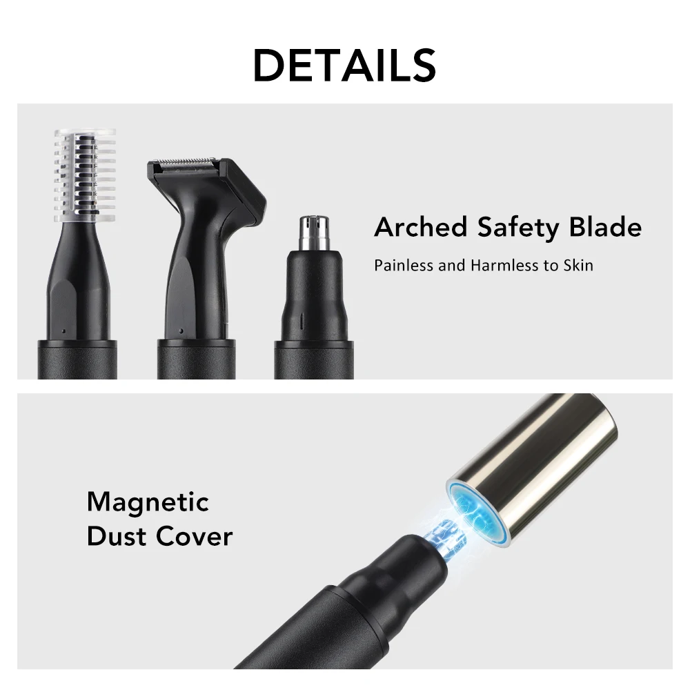 Electric Nose Hair Trimmer for Man Women Digital Display 360° Roating Machine No