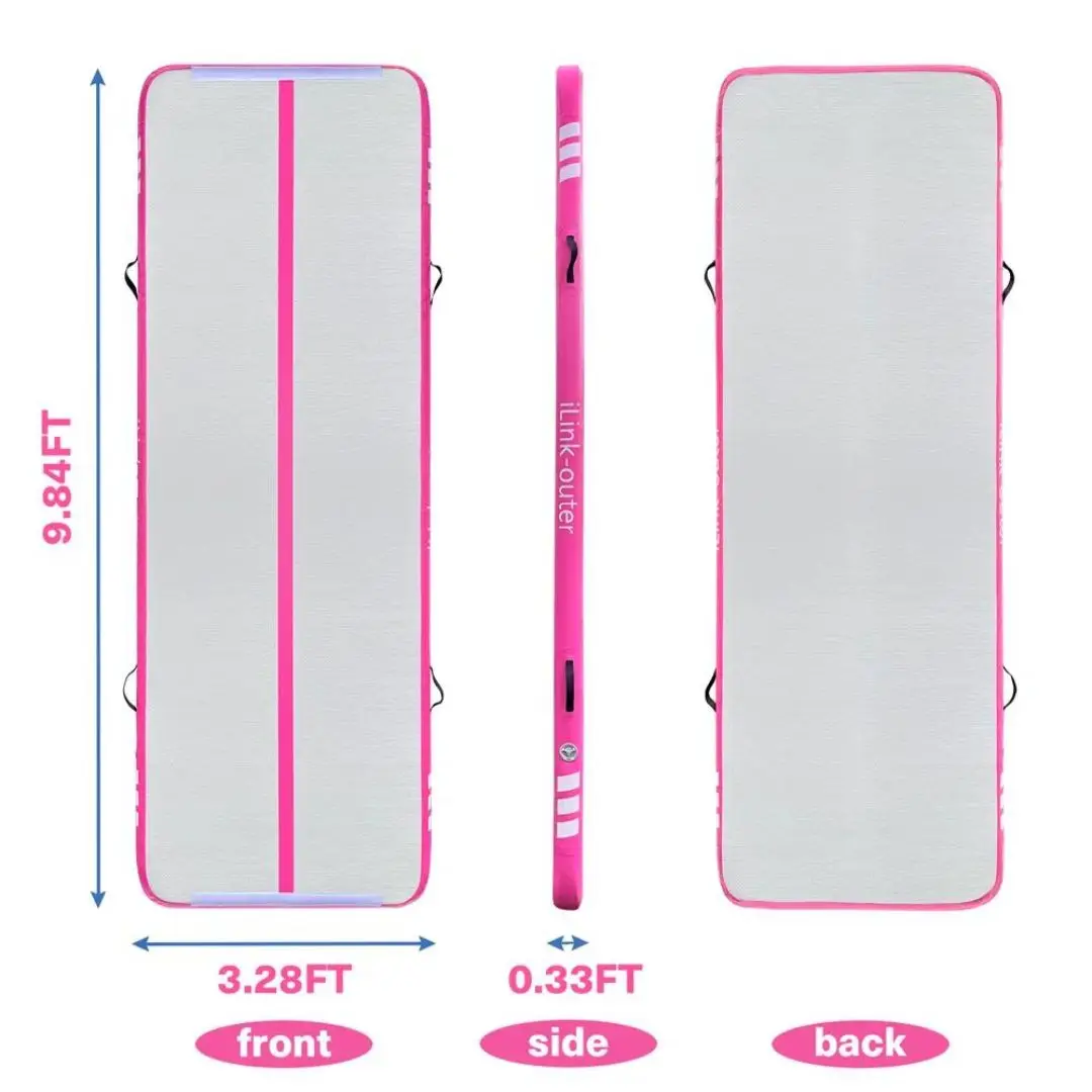 Tumbling Track Mat Thickness Inflatable Gymnastics Mats Air Mat Tumble Track, Air Floor Training Mats with Pump for Kids Gym