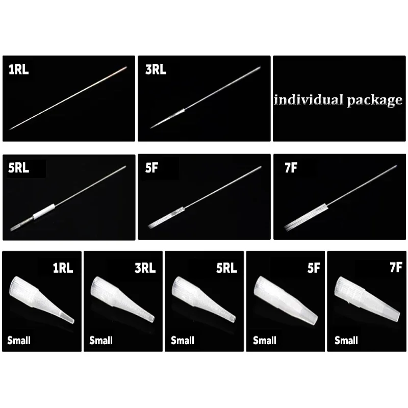 Individual Packed Eyebrow Tattoo Tip Permanent Makeup Machine Tattoo Needle Tip Nozzle Needle Caps 100p 1RL/3RL/5RL/5F/7F Tattoo Microblading Needles Disposable Tattoo Tips