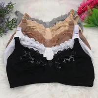 Transparent lace Soft Wire Free Bra For Women sexy Plus Size Bras Comfortable Underwear Cotton unlined Lingerie 75C 75D 80C C31