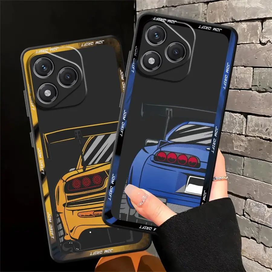 Japanese JDM Drift Car Black Soft Phone Case