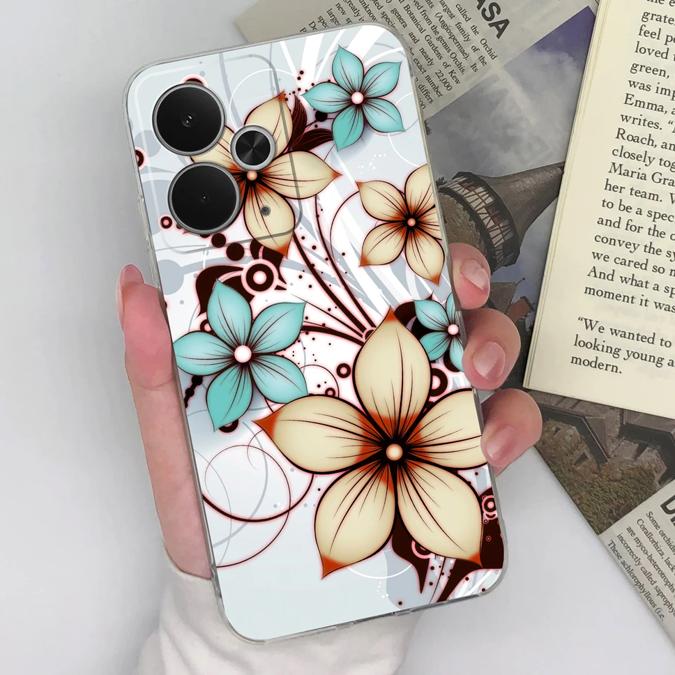Chic Transparent TPU Silicone Phone Case with Lovely Design Patterns