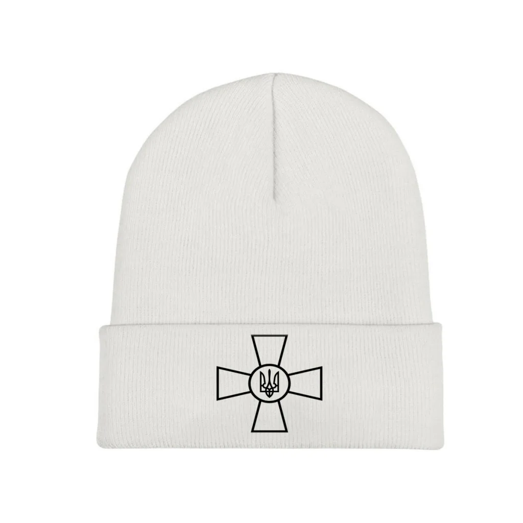 

Knit Hat Zelensky Winter Warm Beanie Caps Emblem of the Ukrainian Armed Forces Black Men Women Fashion Casual Bonnet