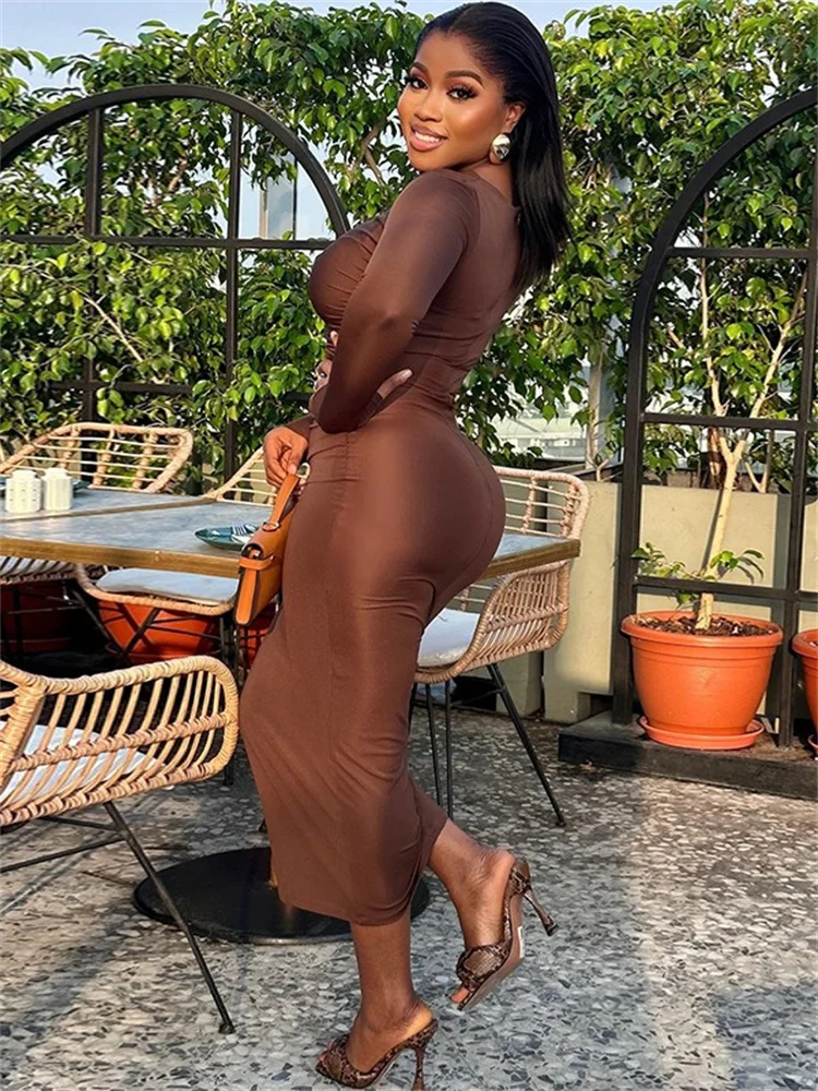 Wmstar Dresses for Women Party Sexy  Bodycon Stretch Maxi Dresses Sweet Draped Summer Clothes Wholesale Dropshipping New Style