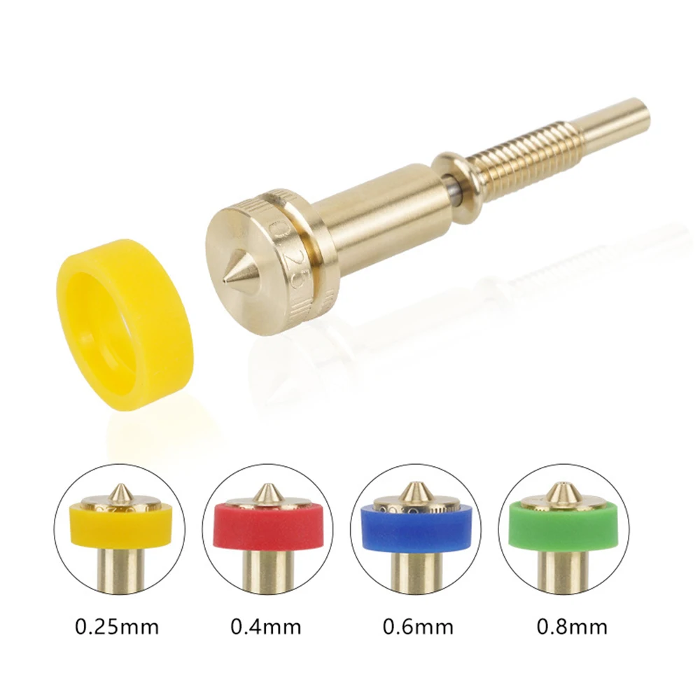 

Clone Nozzle All-in-one Bimetal Nozzles 0.25/0.4/0.6/0.8mm Heatbreak Brass Titanium For Hotend Extruder