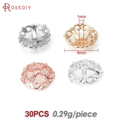 Elegant Trio - Tone Brass Bead Caps for DIY Jewelry Creations (9MM 30PCS)