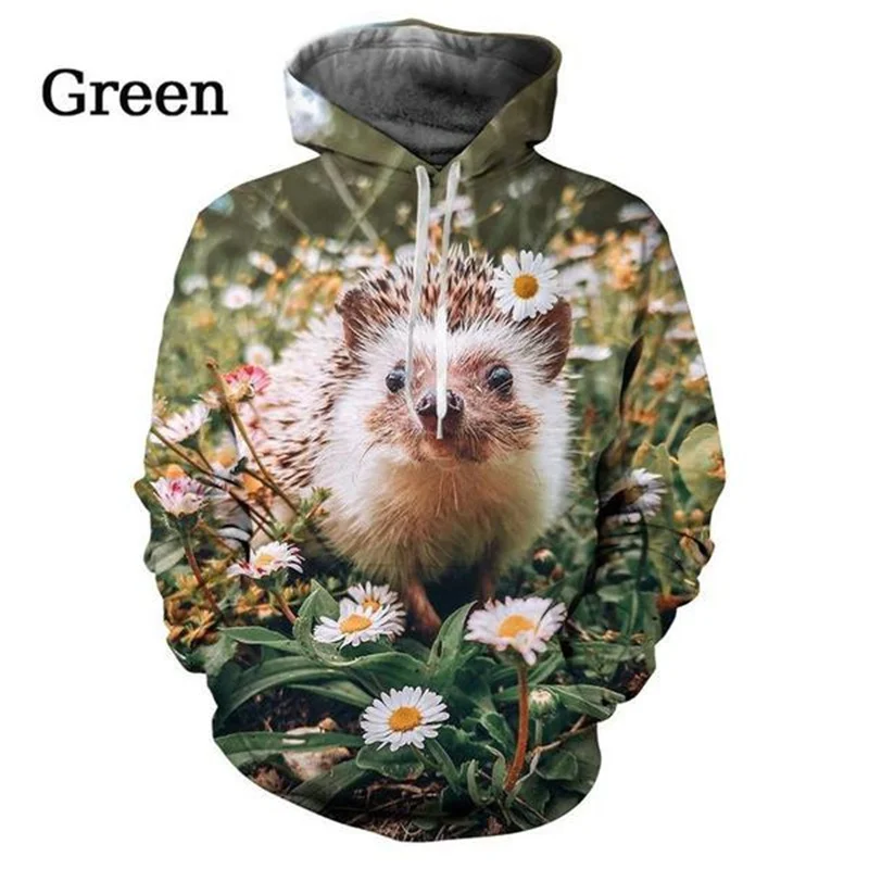 

3D Print Funny Hedgehog Graphic Hoodies For Men Cute Animal Pullovers Sweatshirts Kids Hooded Sweatshirts Streetwear Clothes