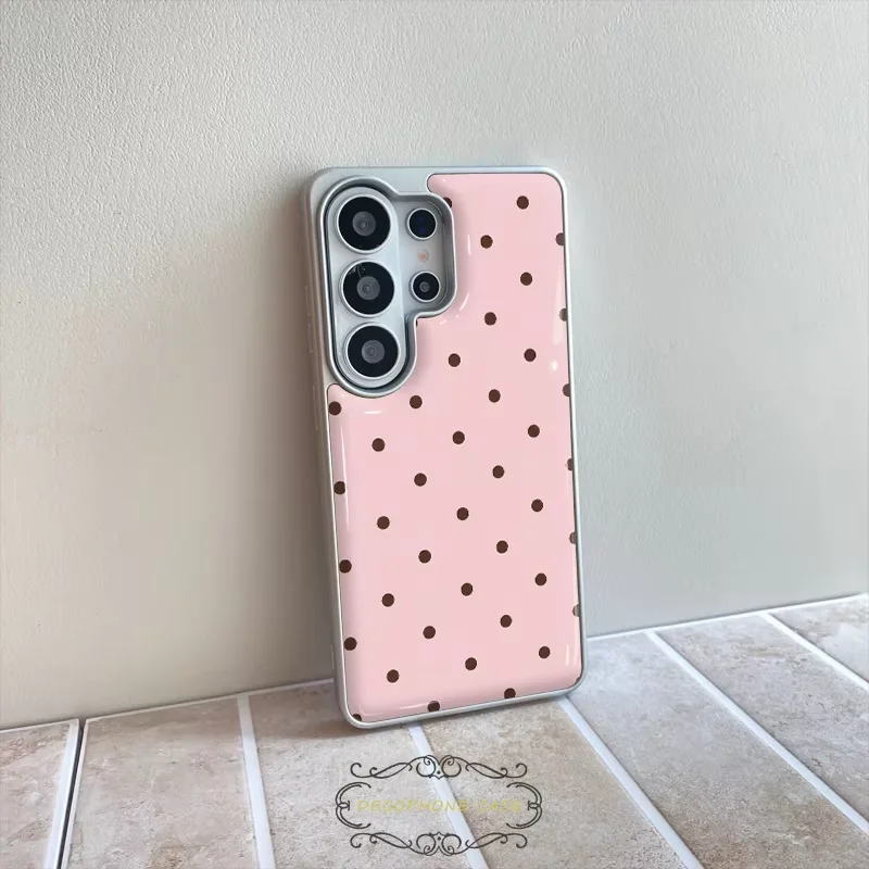 Korean Pink Pixel Wind Rabbit Kawaii Polka Dots Drip Glue Phone Case - Sweet Cover