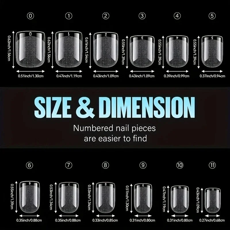 120pcs Soft Gel Fake Nails Short Square Shape False Nail Tips Half Matte Acrylic Square Fingernails DIY For Women Girls