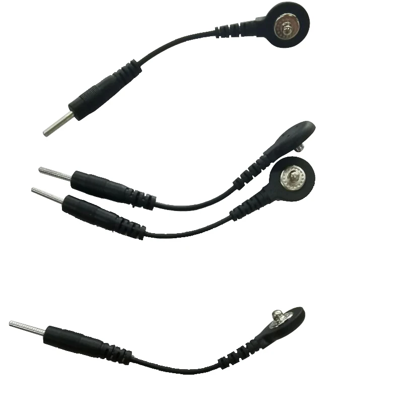 5Pairs Electrode Lead Wire Connecting Cables Plug 2.0mm Snap 3.5mm Male