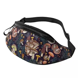 Dark Dream Forest Mushroom Fanny Pack Men Women Casual Crossbody Waist Bag for Camping Biking Phone Money Pouch