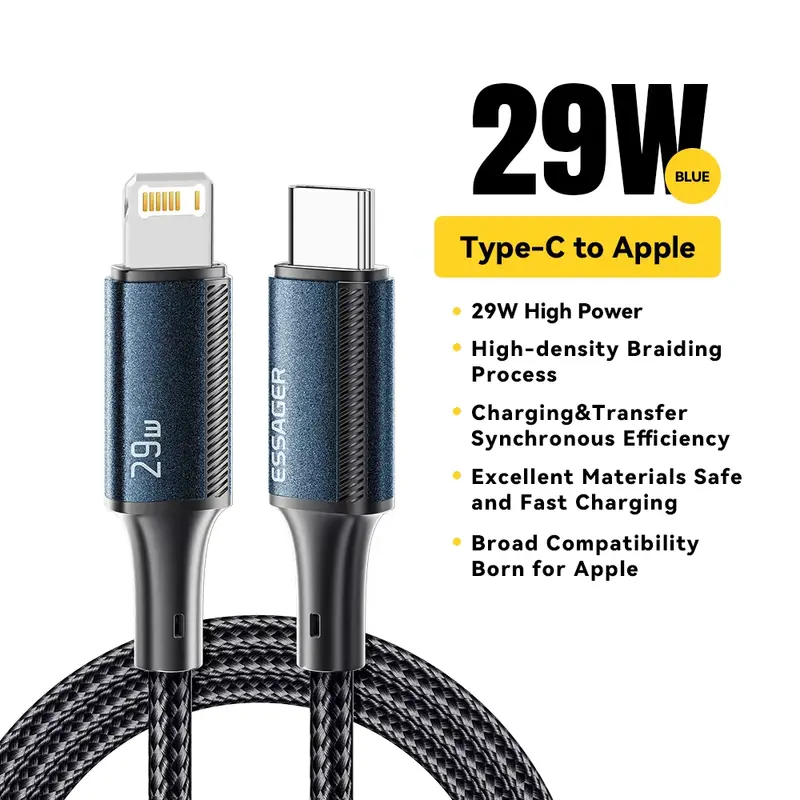 Essager USB C Cable For IPhone 14 13 12 11 pro Max Xs Plus 29W Fast Charging Cable Type C To Lighting Date Wire For ipad Macbook - Image 7