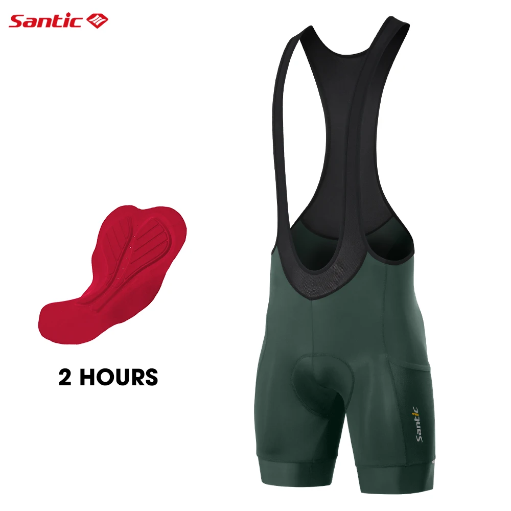 Mens Bike Santic Men's Cycling Bib Shorts 4D Padded Bike Shorts