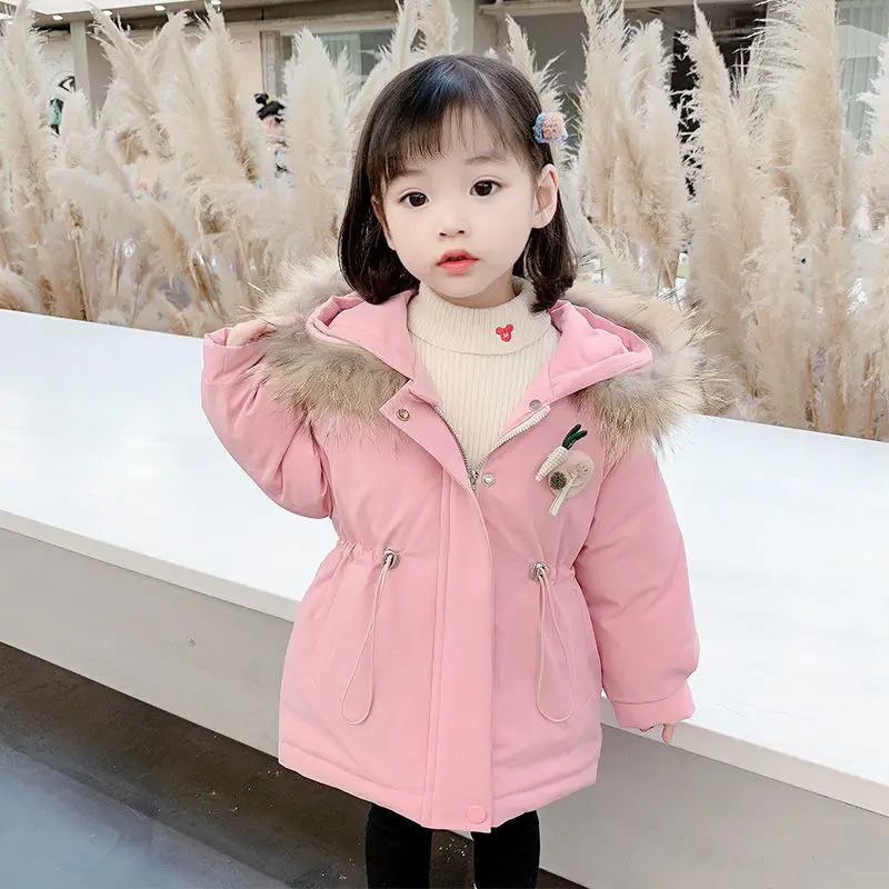 Girls Kids Coat Jacket Overcoat Cotton 2022 Classic Warm Plus Thicken Velvet Winter Sports