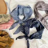 Soft Cotton Linen Triangle Scarf Cashew Print Floral Neck Head Scarves Decorative Scarves Long Bandanas Shawl Solid Color Scarf 2