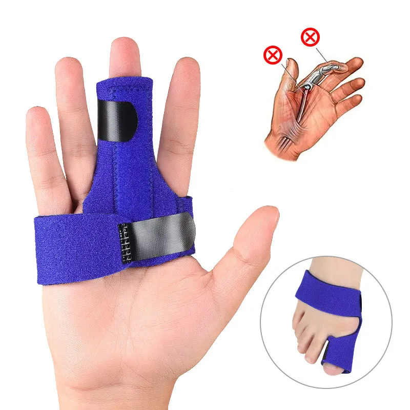 

1Pcs Finger Brace Support Splint Adjustable Thumb Toe Separator Finger Splint Brace Built-in Aluminum Foot Care Pain Relief