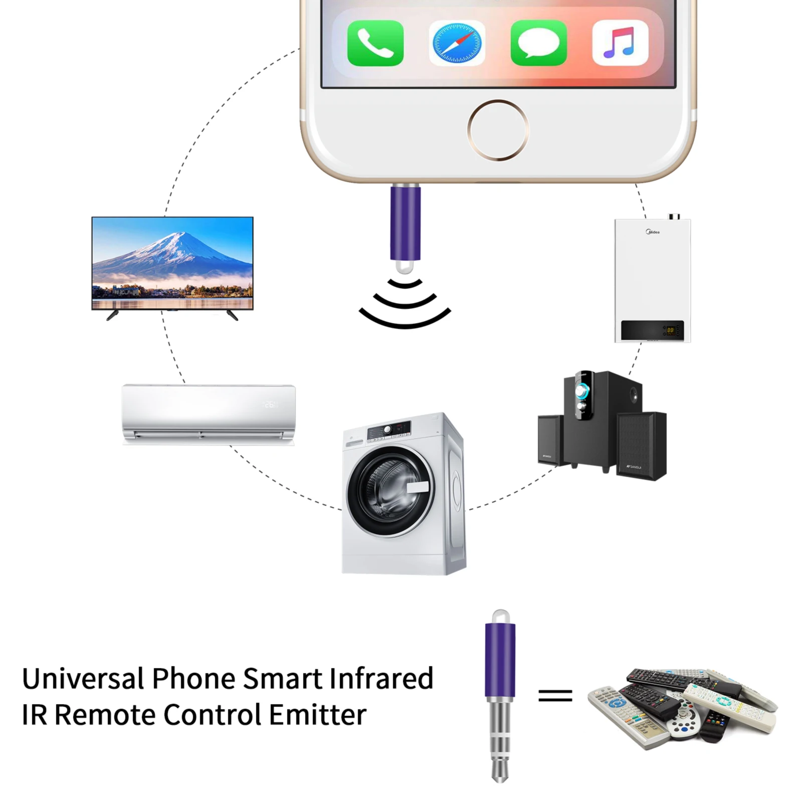 

4Pcs set Universal Smart Infrared Mobile Remote Control Jack Replacement for Phone Wireless Remote Control Random Color