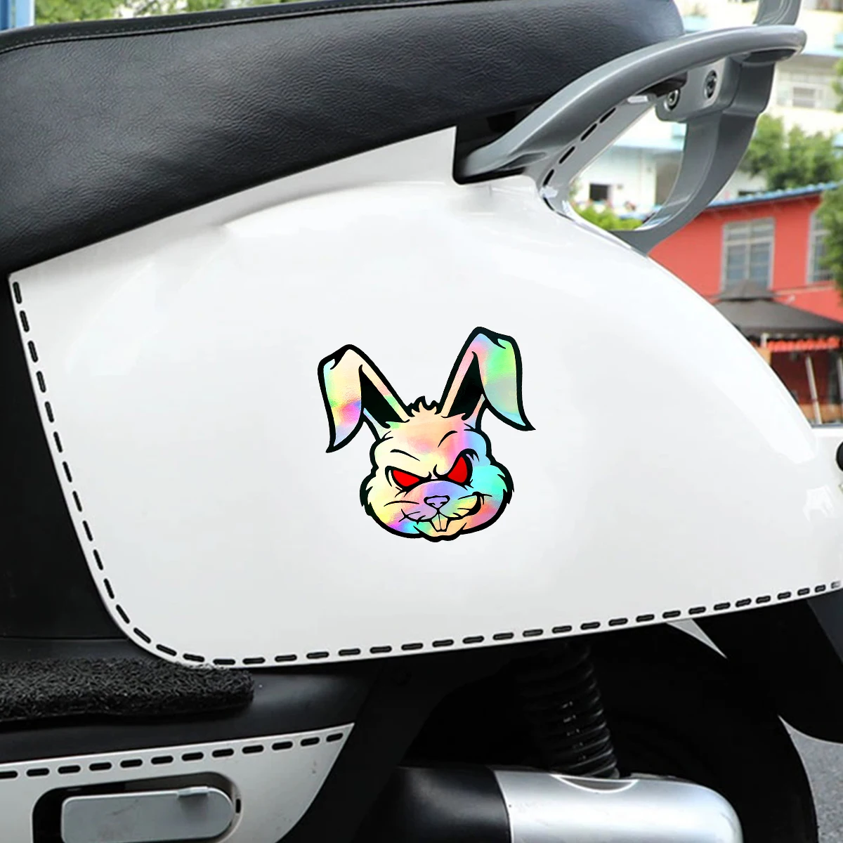 Evil Rabbit Motorcycle Stickers Moto Windshield Fuel Tank Body