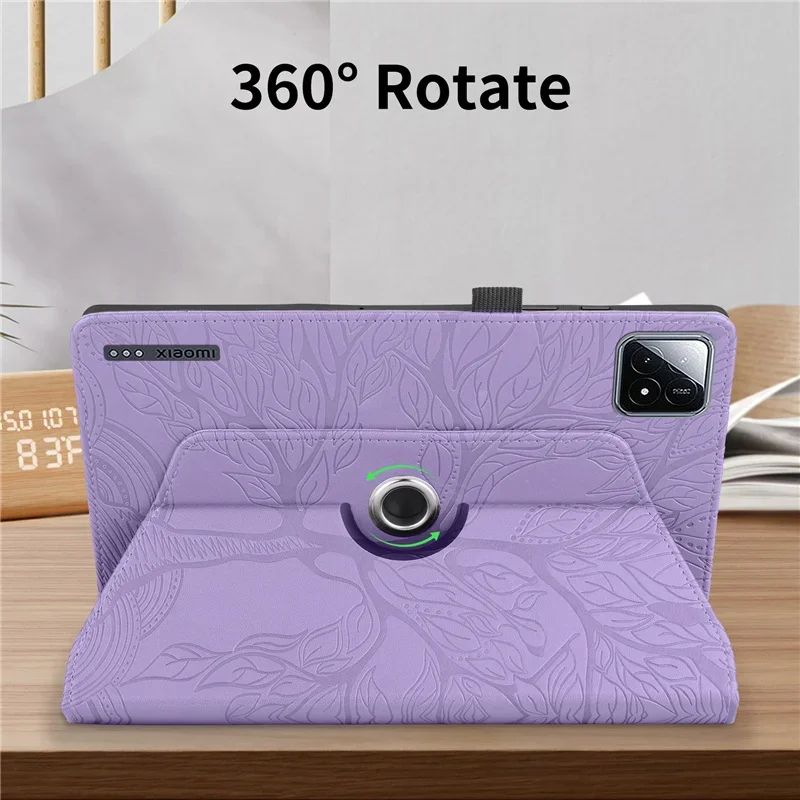 360° Rotating Tree Embossed Tablet Cover - 11 inch