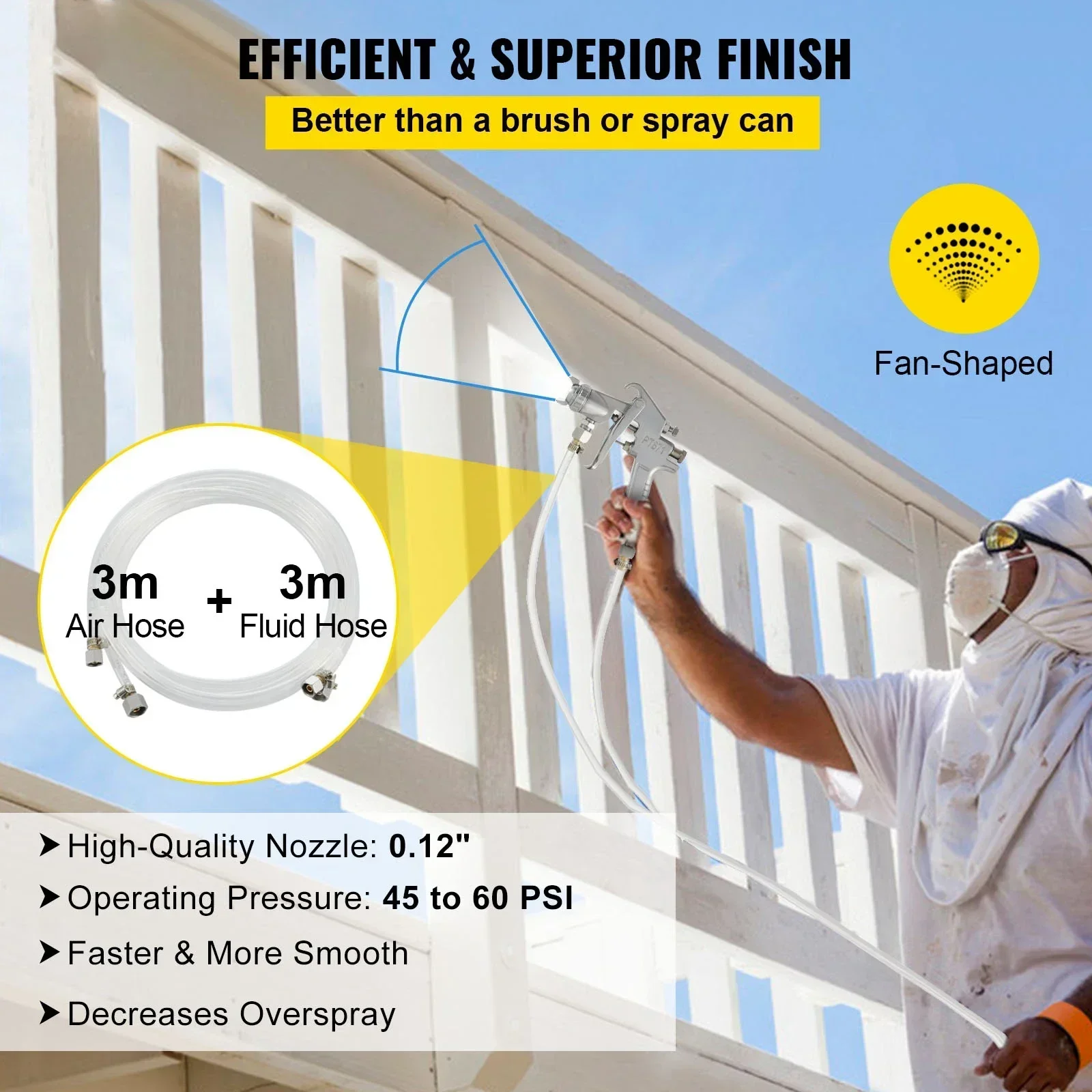 Paint Sprayer Tank 10L 2.5 Gallon for Home Exteriors Commercial Painting