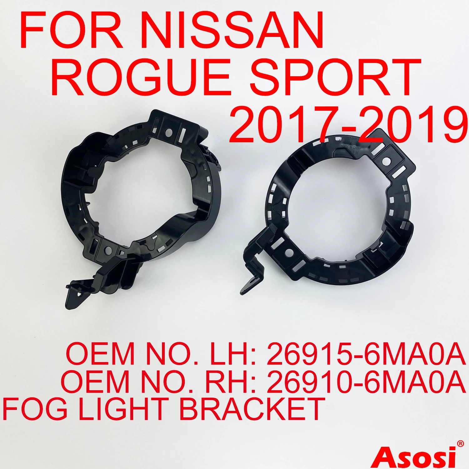 Front Bumper Fog Light Mount Bracket For Nissan Rogue Sport 2017 2018 2019 Left + Right Side 26915-6MA0A,26910-6MA0A