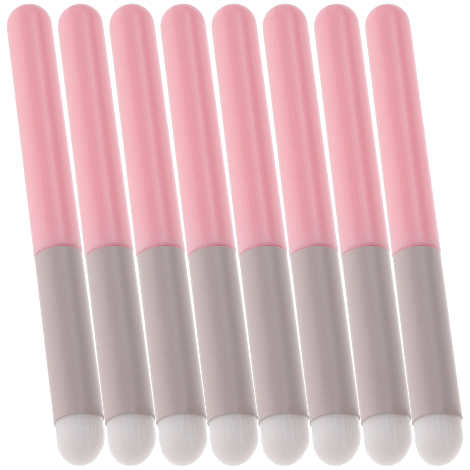 

8 Pcs Lip Brush Lipstick Smudge Eyeshadow Makeup Tools Gloss Plastic Handle Painted Aluminum Tube