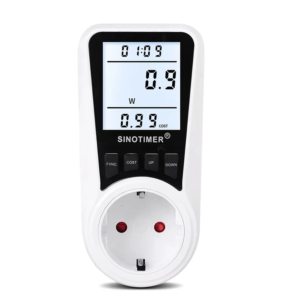 

EU Plug Digital Voltage Wattmeter Power Meter Consumption Watt Energy KWh Socket 220V 230V AC Electricity Fees Analyzer Monitor