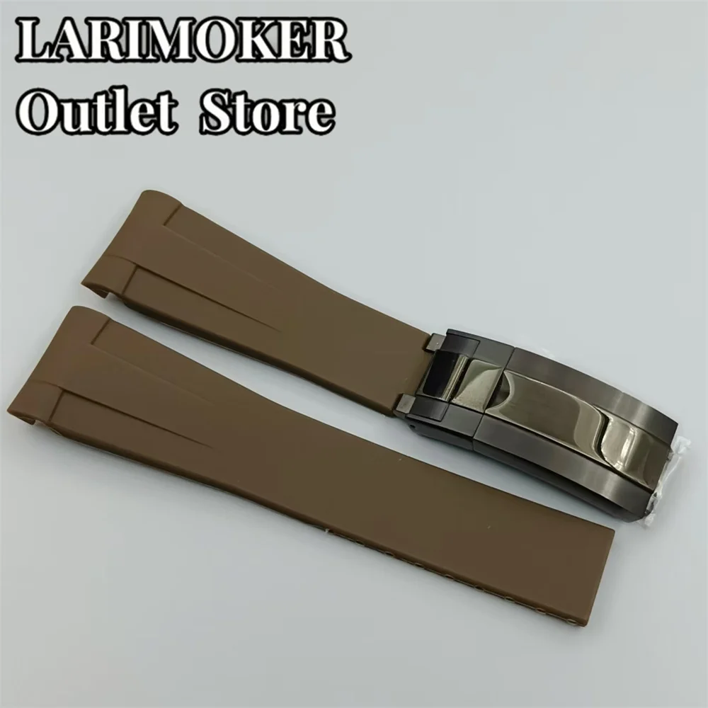 20mm Multi-Color Rubber Watch Strap with Stainless Steel Buckle