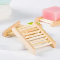 Eco-friendly Natural Bamboo Soap Dishes Bamboo Bath Soap Holder Case Tray Prevent Mildew Drain Soap Box Bathroom Washroom Tools 2