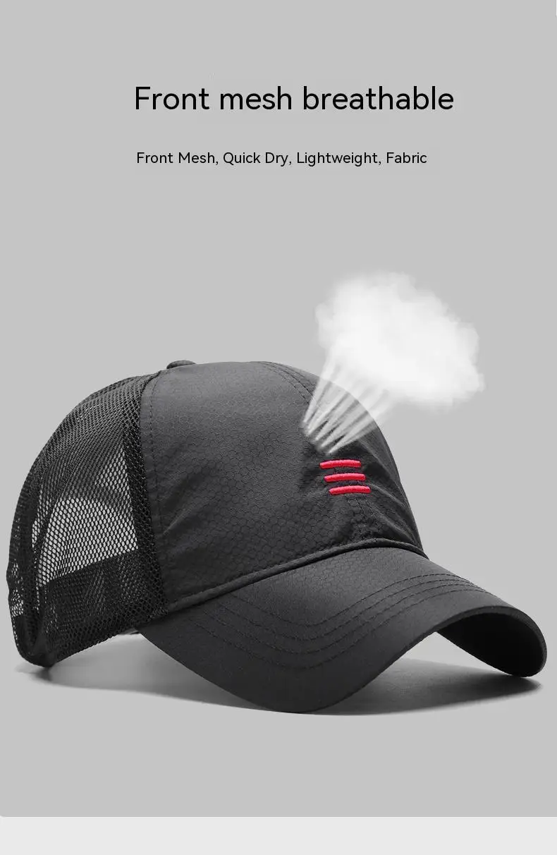 Oversize Big Head Man Plus Size Baseball Cap Spring Summer Thin Fabric Mesh Sun Hat Male Snapback M 55-59cm L 60-64cm
