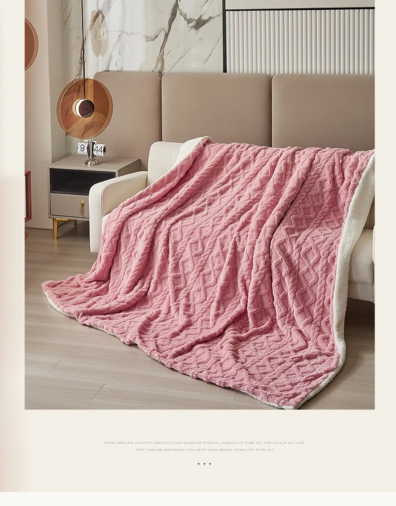 Description Picture 2 of itemDual Use Artificial Cashmere Duvet Cover Winter Warm Plush Quilt Cover Blanket Warmth Double-sided Fleece Comforter Covers Soft