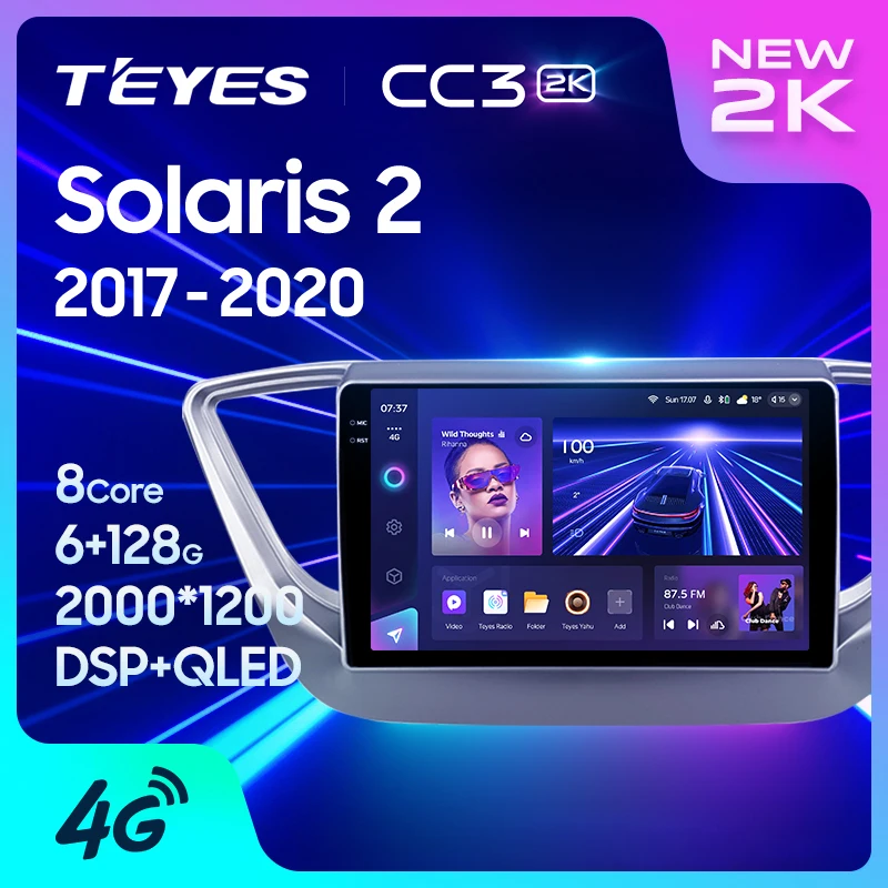 TEYES CC3 2K 현대 솔라리스 2 2017 2020 자동차 라디오 멀티미디어 ..